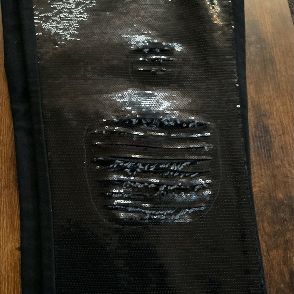Express High-Rise Black Sequin Jeans - Picture 12 of 13